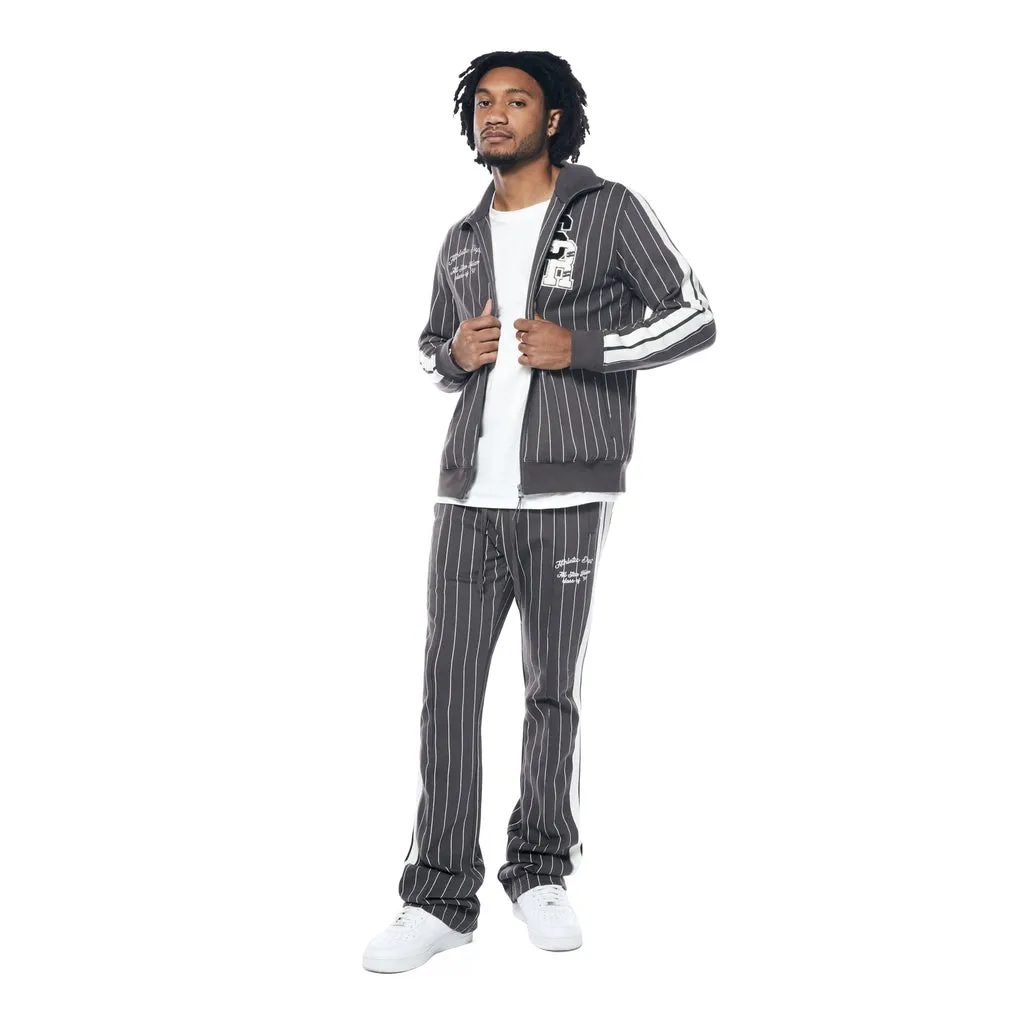 Pin Striped Varsity Track Pants - Pavement