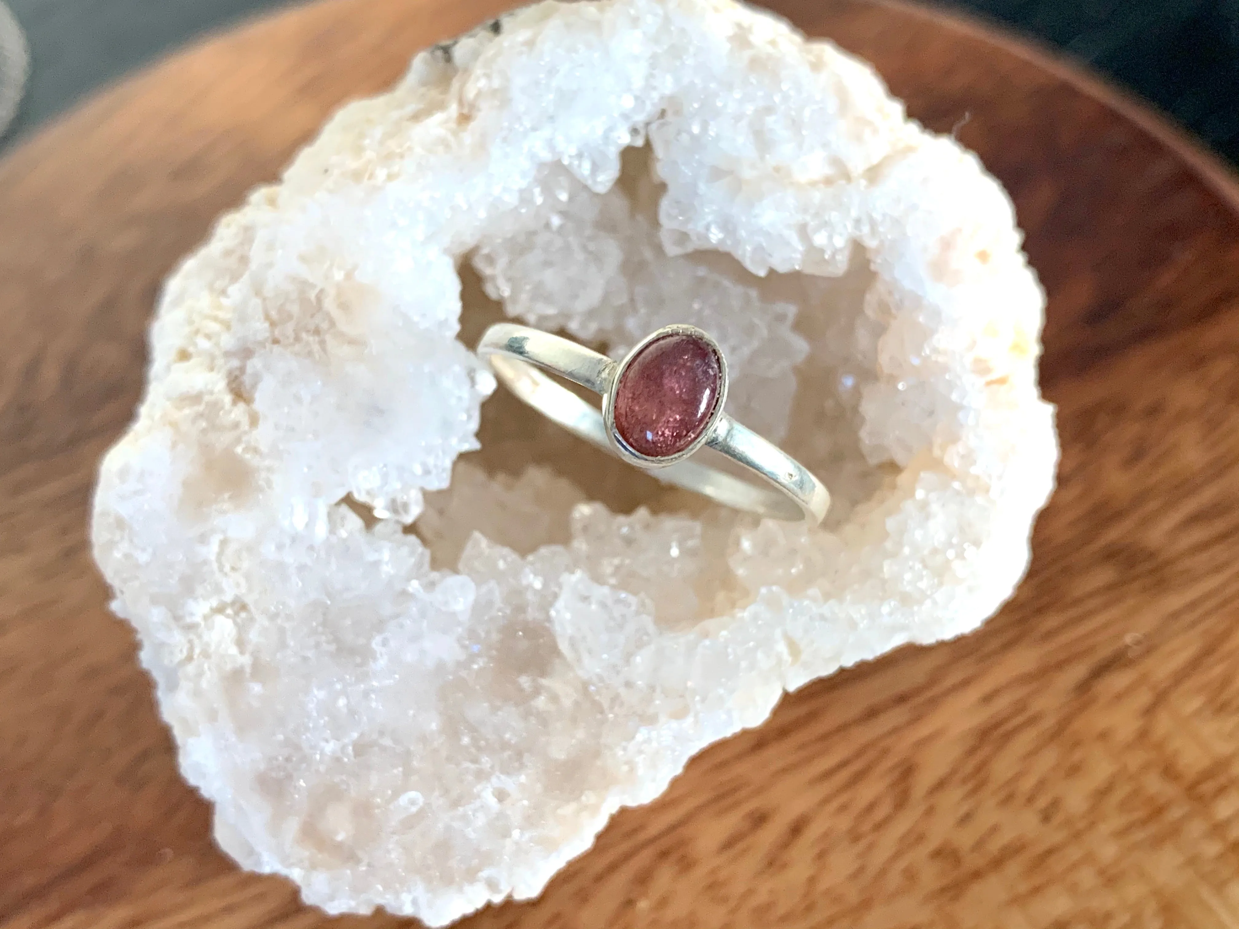 Pink Tourmaline Akoni Ring - XSmall Oval