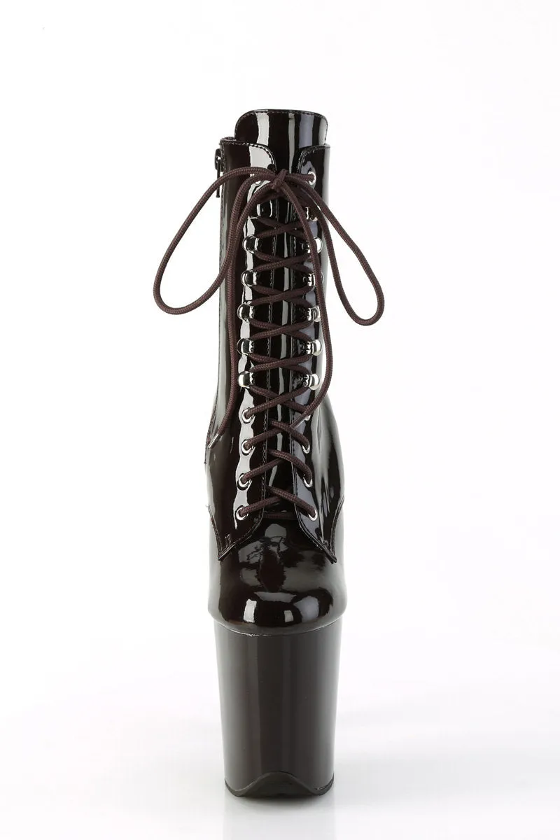 Pleaser USA Flamingo-1020 8inch Pleaser Boots - Patent Coffee