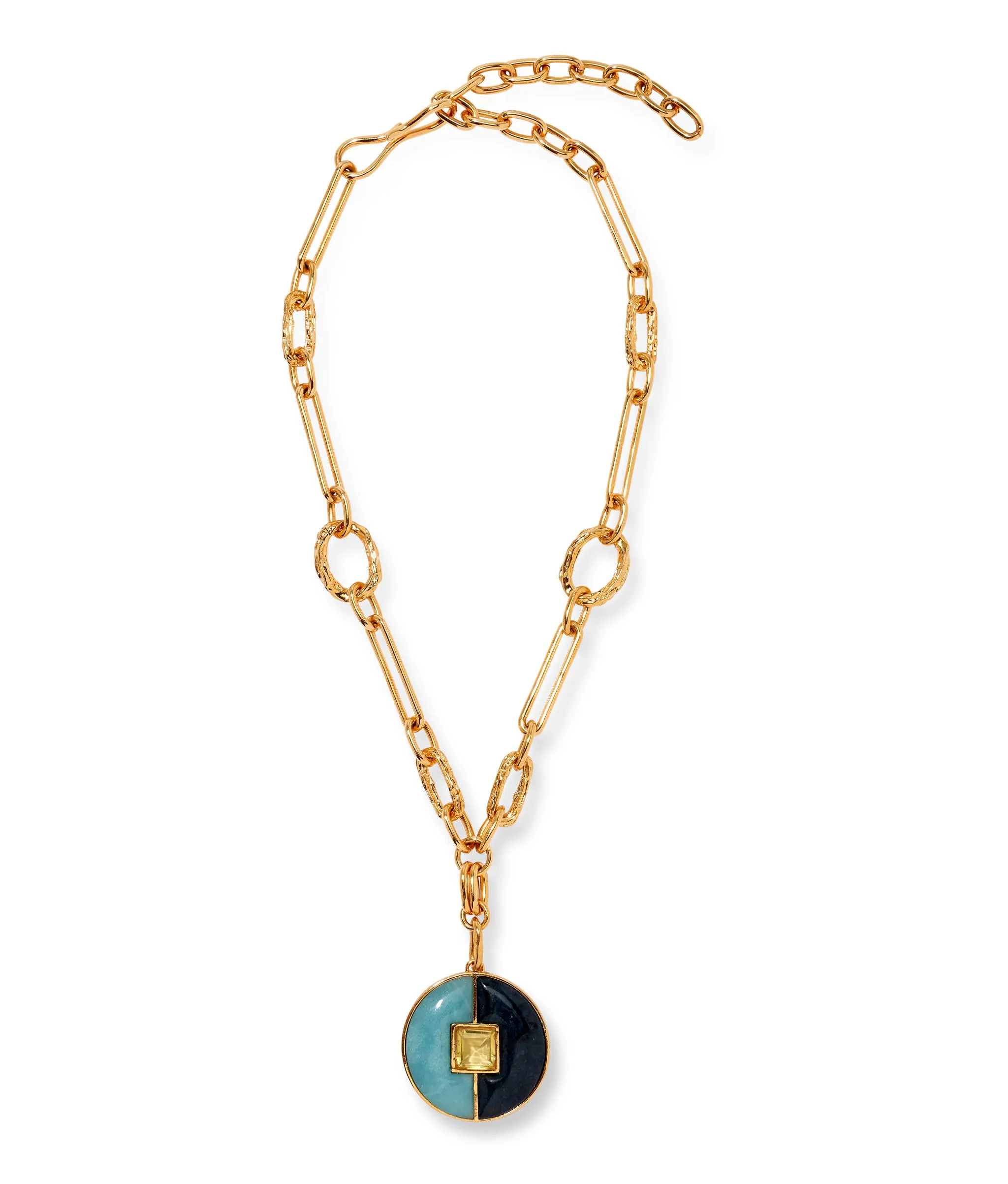 Porto Medallion Necklace in Blue Jasmine