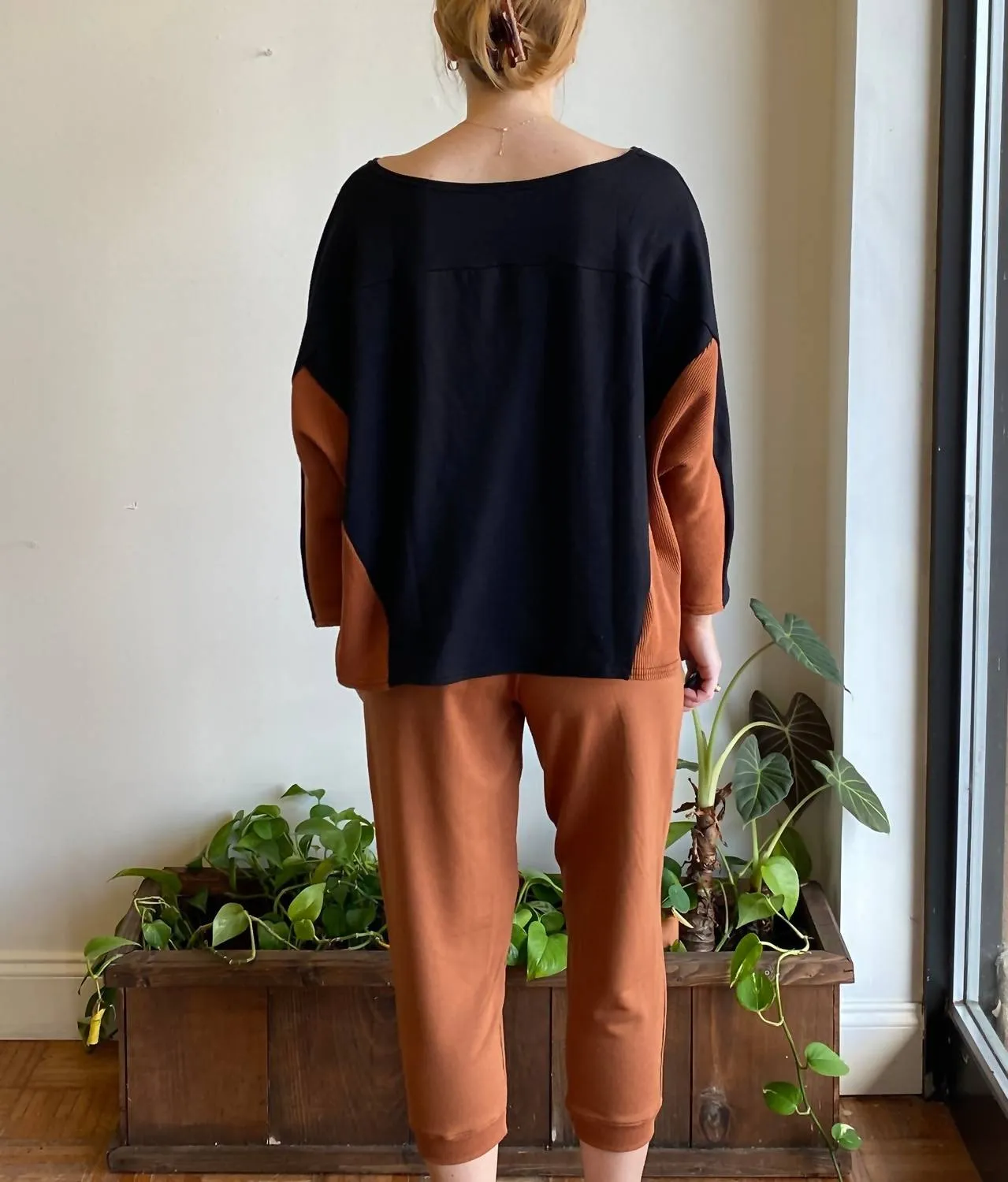 "the Heather" Two-Tone Sweatshirt In Black/rust