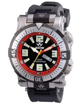 Reactor Poseidon - Black Red Dial - 1000 Meters - Day Date - 2 Rotating Bezels