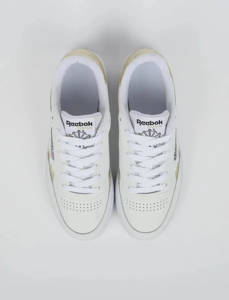 Reebok Womens Club C Revenge Trainer White / Gold Mt / White