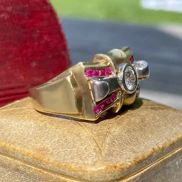 Retro Diamond & Ruby Ring