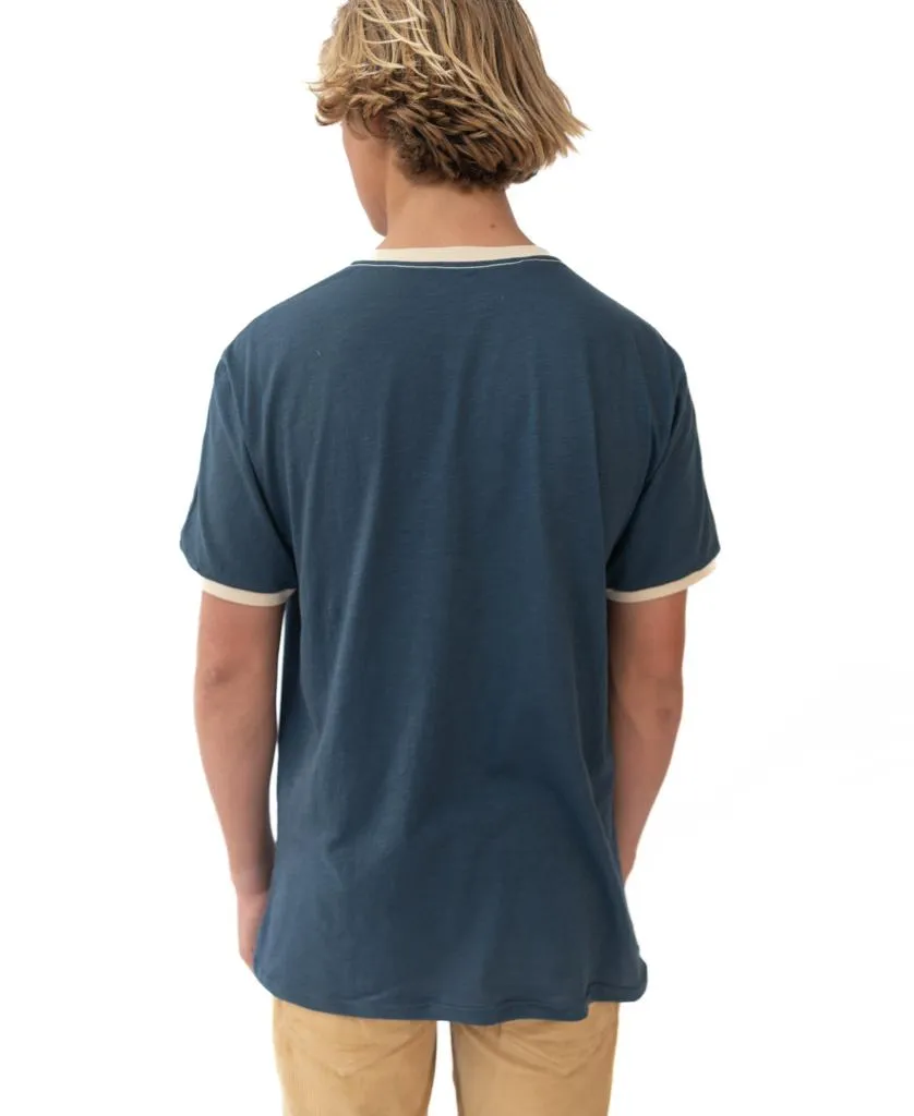 Retro Ringer Tee | Navy