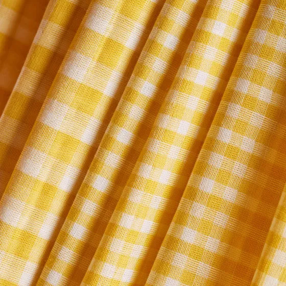 Reversible Cotton Gingham Double Gauze in Lemon