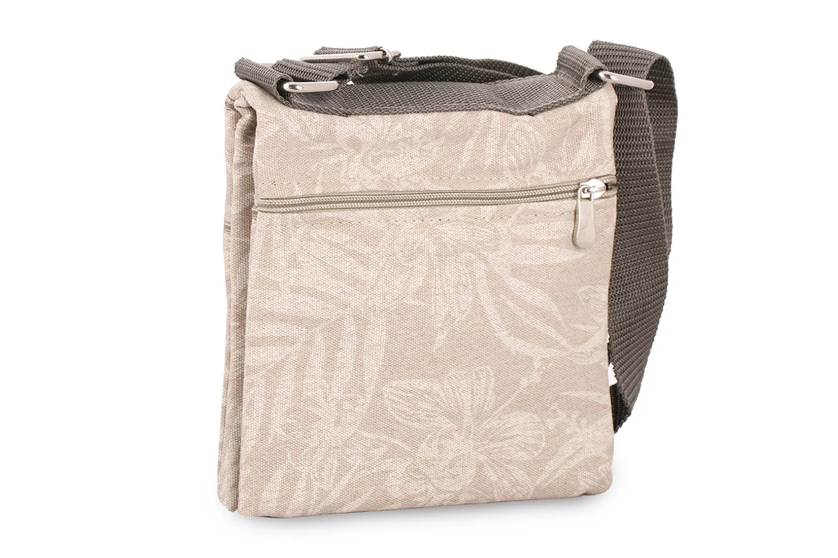 RL Twin side waxedcanvas floral print travel pouch/sling bag