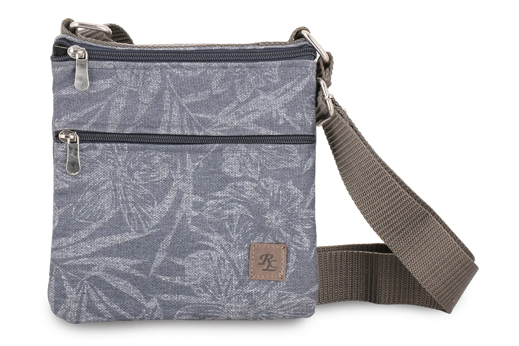 RL Twin side waxedcanvas floral print travel pouch/sling bag