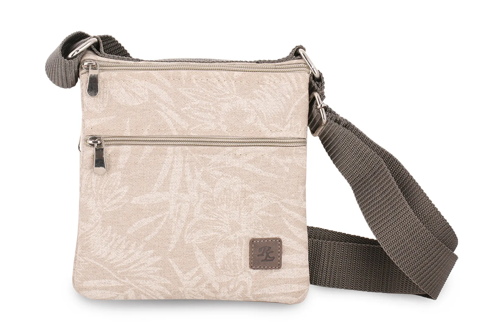 RL Twin side waxedcanvas floral print travel pouch/sling bag