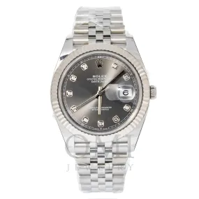 ROLEX DATEJUST 126334 41MM BLACK DIAMOND DIAL AND STEINLESS STEEL OYSTER BRACELET