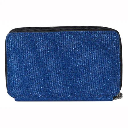 Royal Blue Glitter NGIL Canvas All in One Wallet