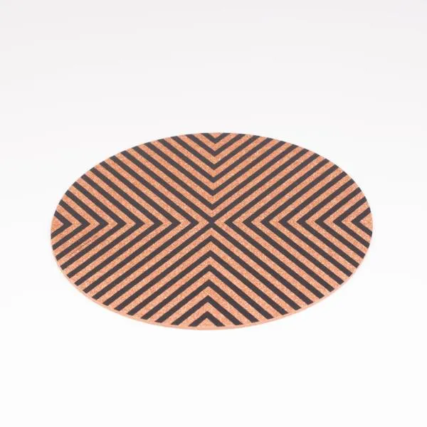 Rubberised Round Cork Trivet (Double-Sided)