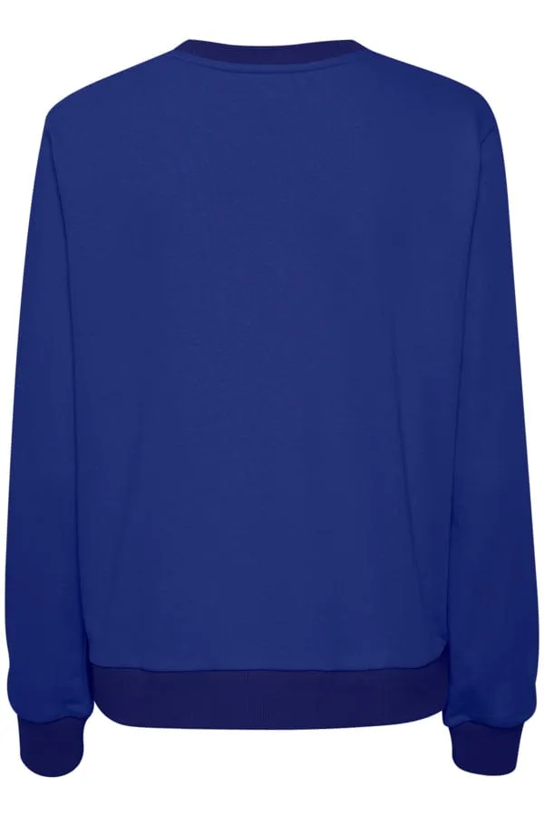 Saint Tropez Cotton Blend Sweatshirt Royal Blue