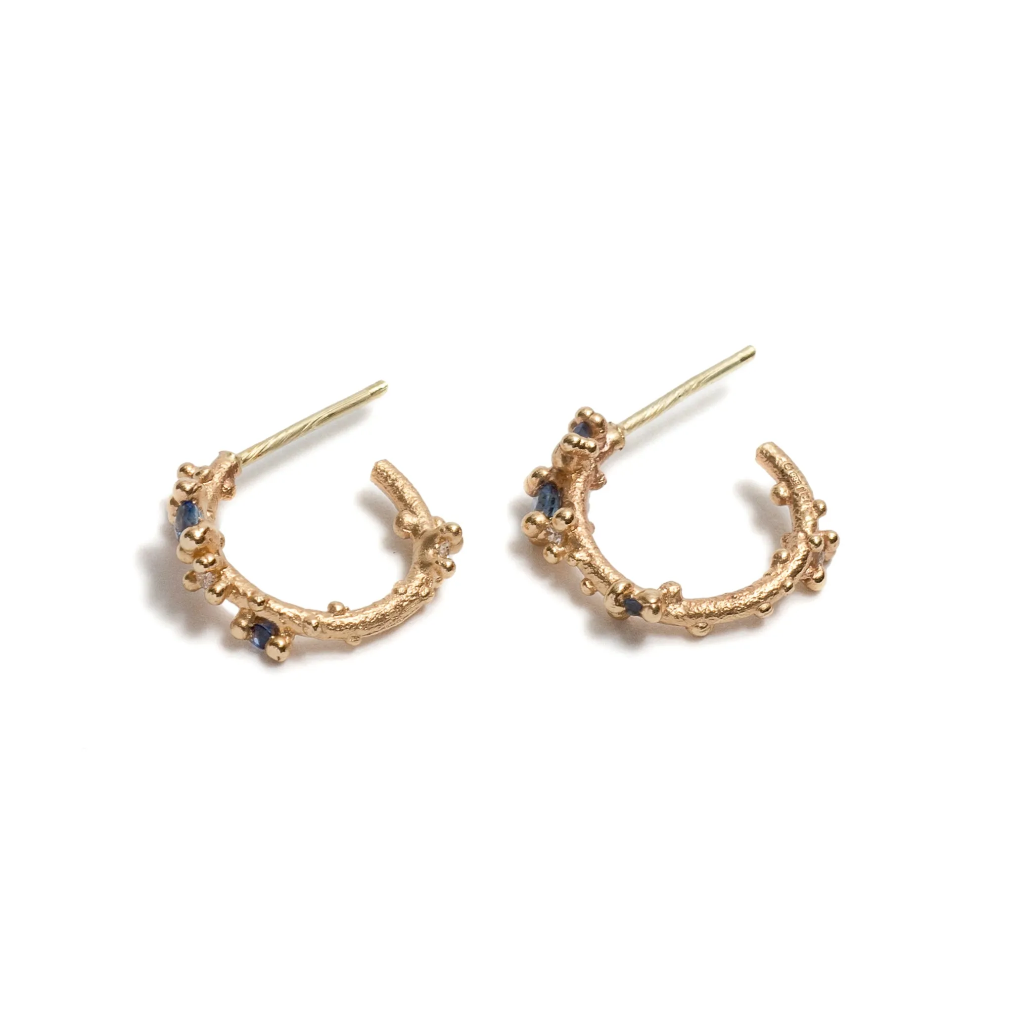 Sapphire and Diamond Encrusted Hoop Earrings