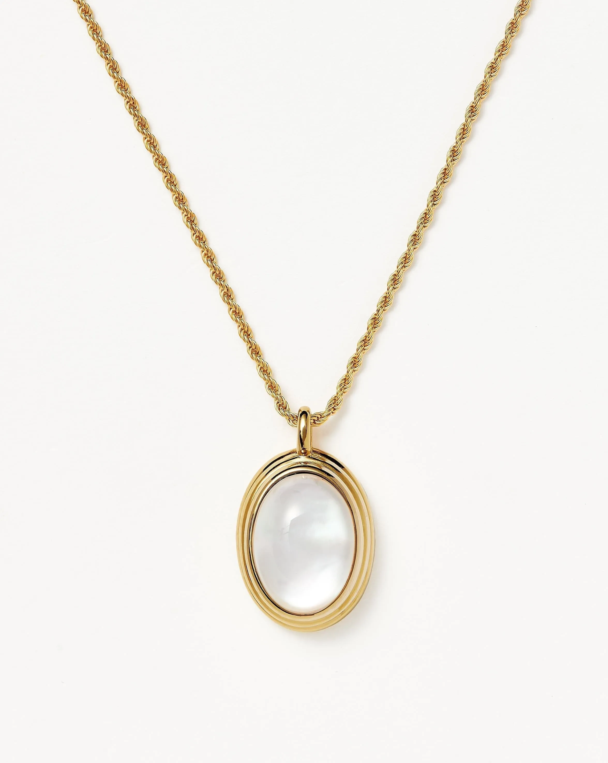 Savi Ridge Oval Gemstone Pendant Necklace