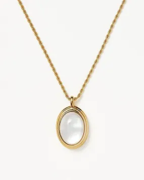 Savi Ridge Oval Gemstone Pendant Necklace