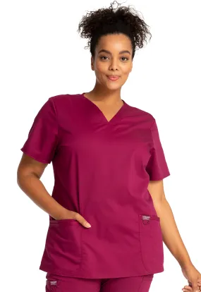 Scrub Top - Cherokee WW Women's Revolution V-Neck Top - Wine, WW620