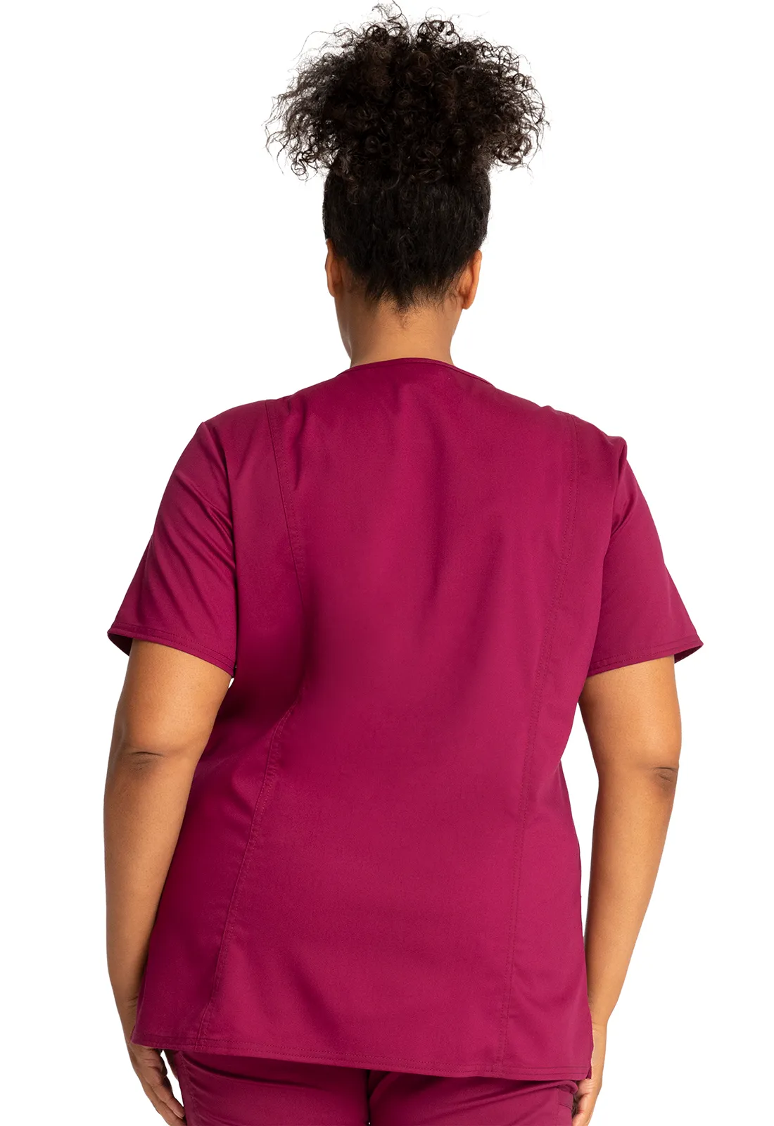 Scrub Top - Cherokee WW Women's Revolution V-Neck Top - Wine, WW620