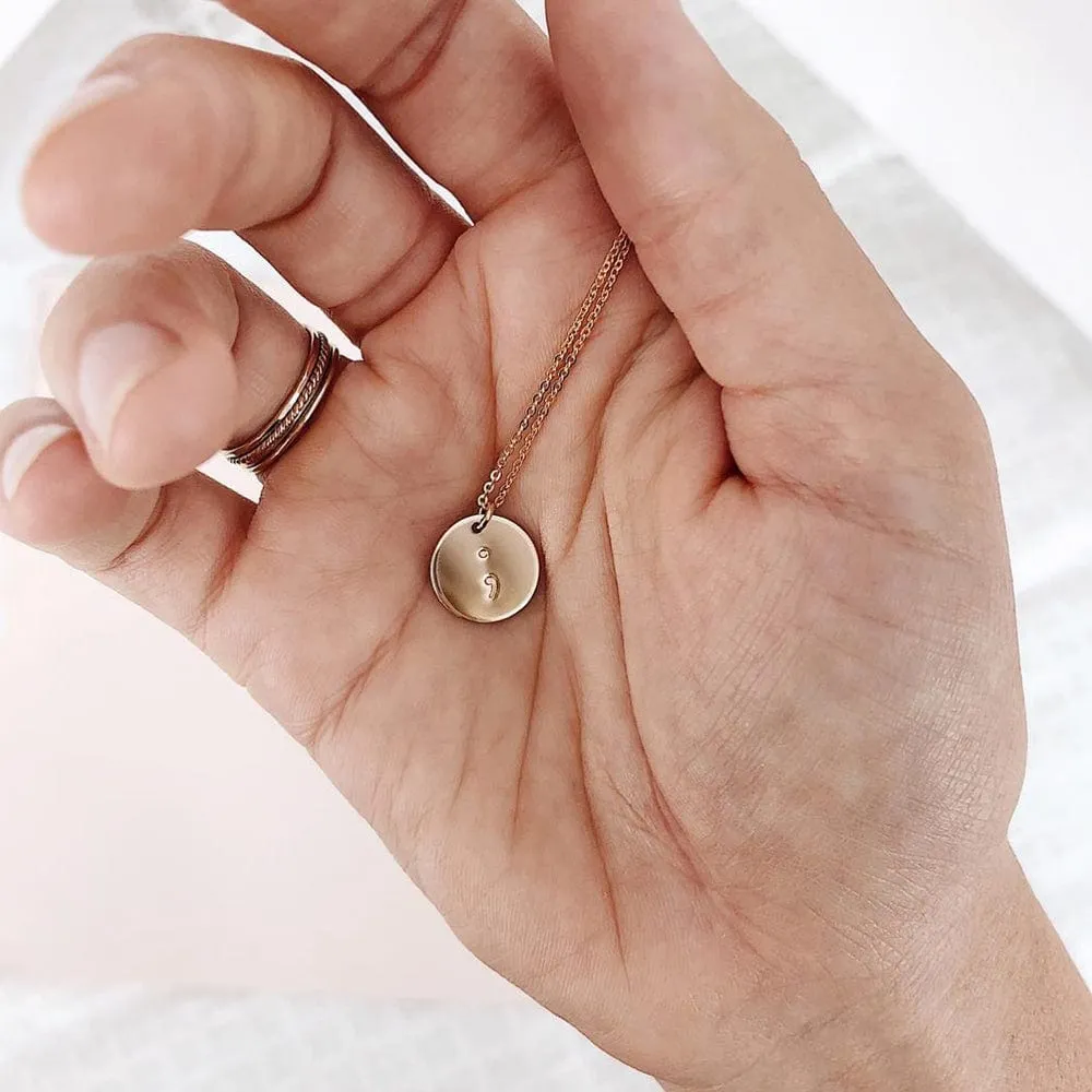 Semicolon Disc Necklace