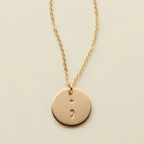 Semicolon Disc Necklace