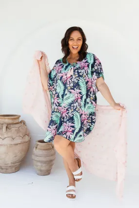 Short Kaftan Dress - Tropical