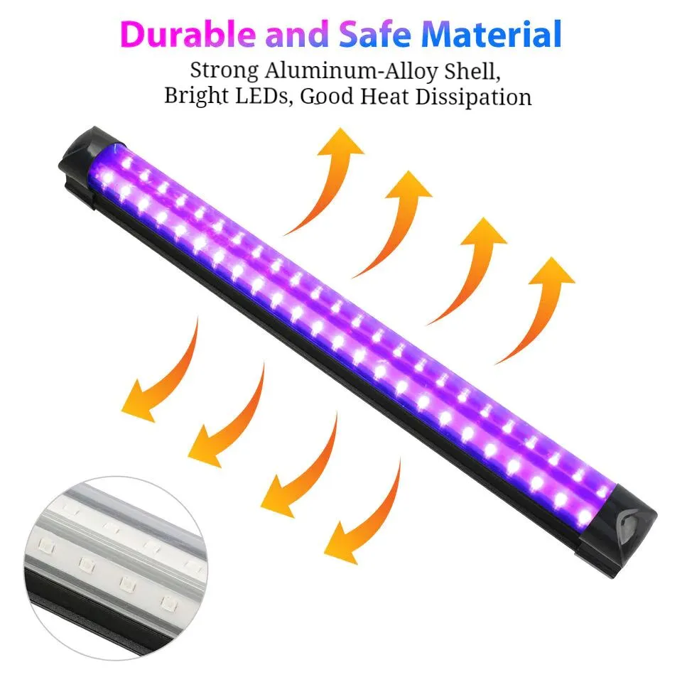 SMAXPro™ UV BlackLight Bar: 48 LED, USB, Ultraviolet DJ Party Lamp Strip