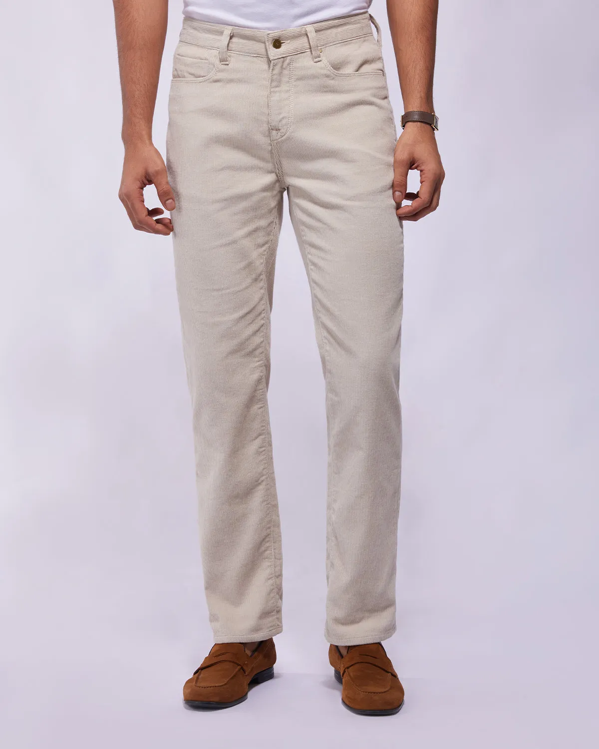 Sovereign Ecru Rigid Corduroy Jeans