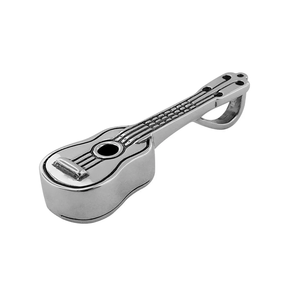 Sterling Silver Ukulele Pendant Necklace, 18"