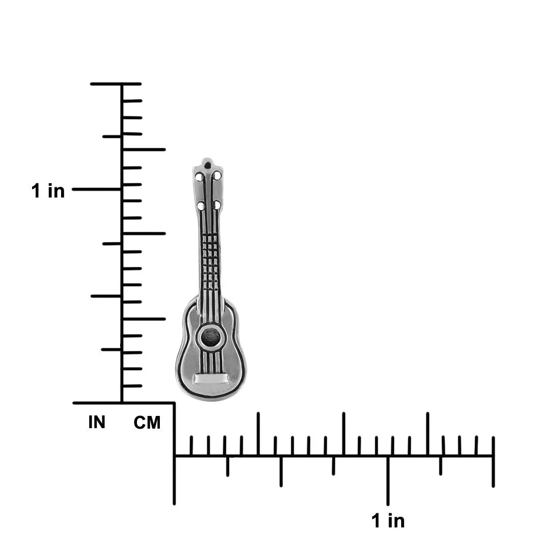 Sterling Silver Ukulele Pendant Necklace, 18"