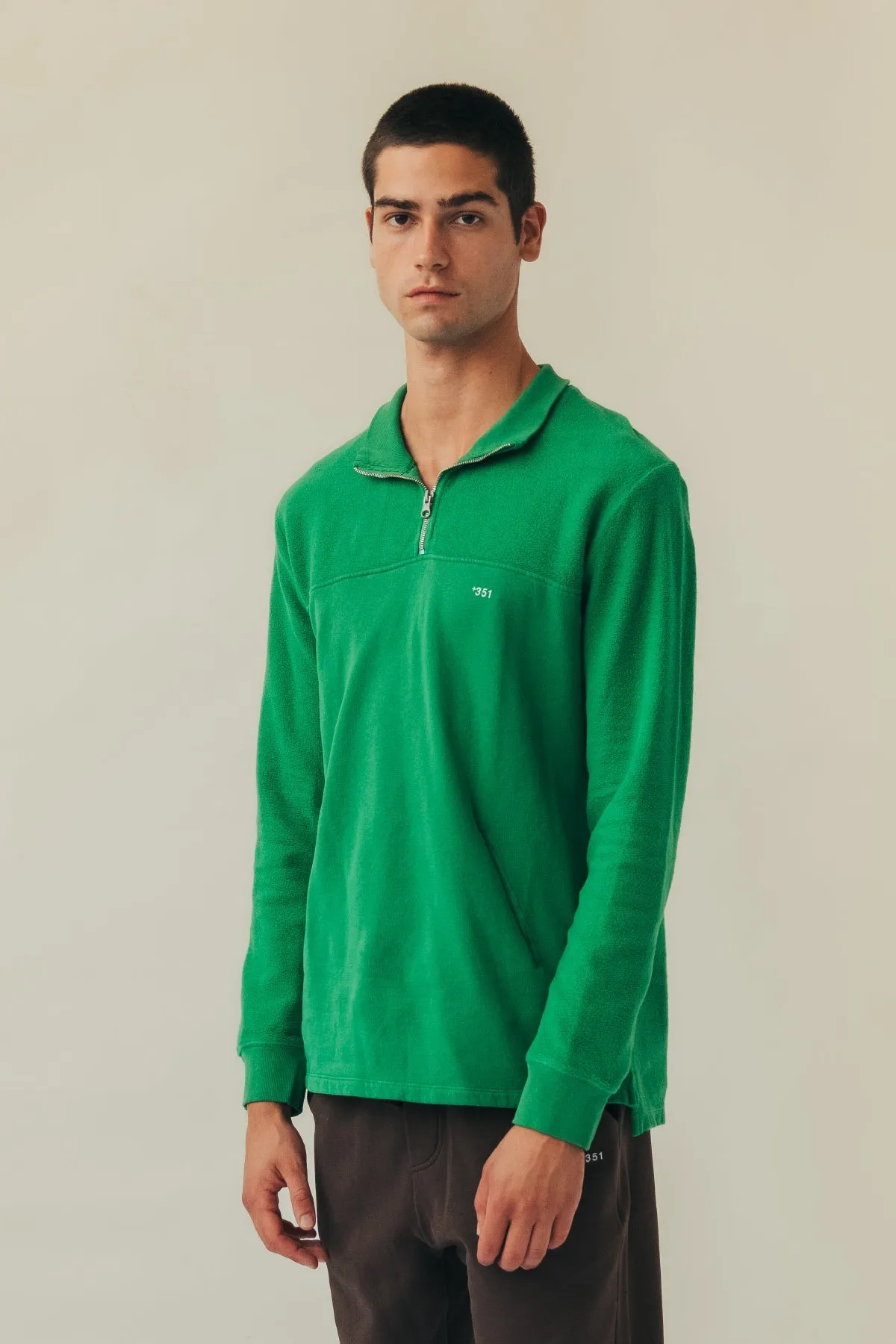 SWEATSHIRT ZIP TURTLE GREEN