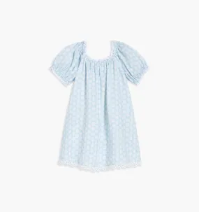 The Baby Sienna Dress - Powder Blue Baroque Shell Linen