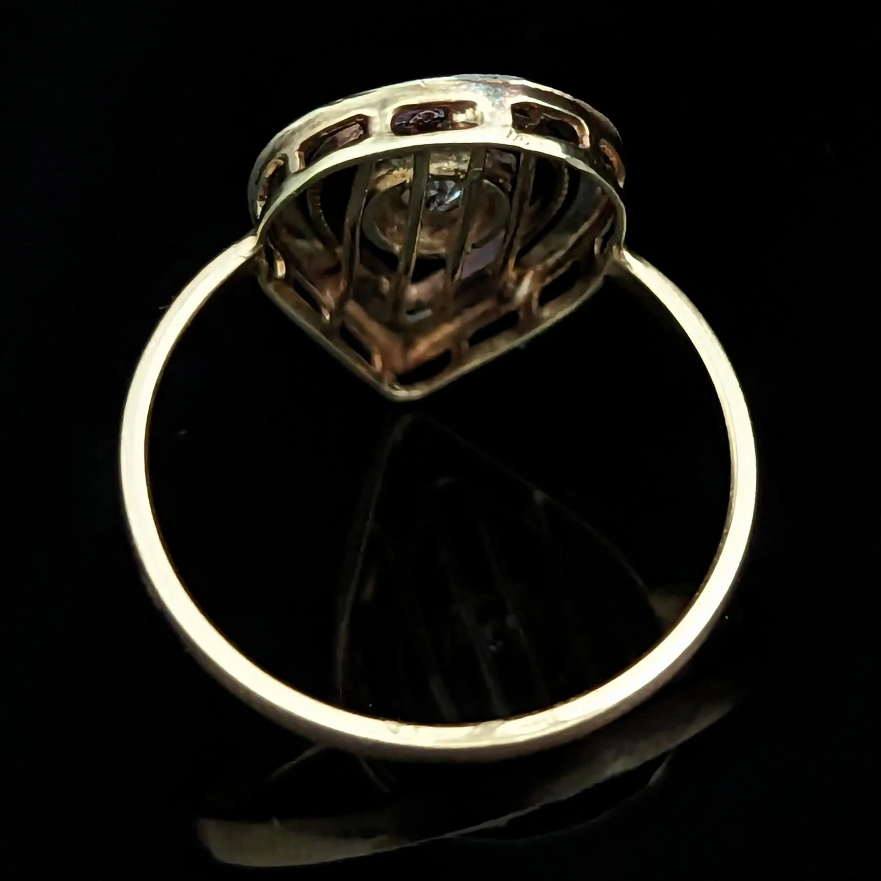 The Charleston - Art Deco Era Diamond 14k Gold Statement Ring