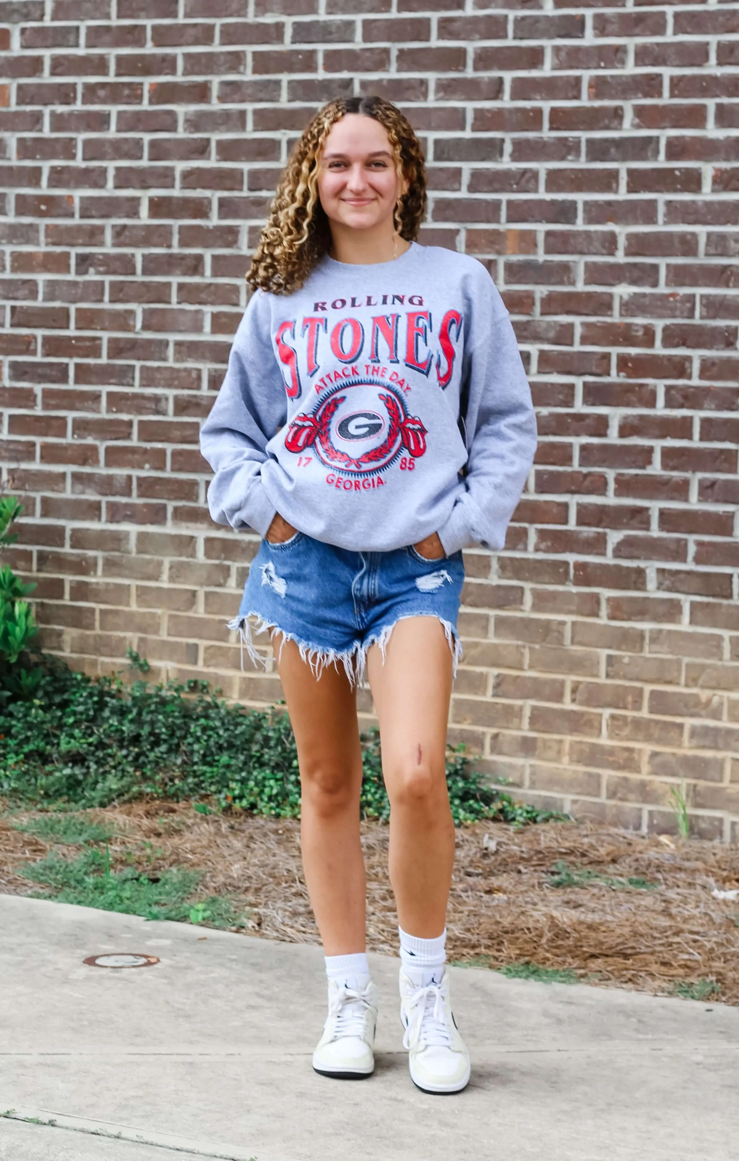 The College Seal Thrifted Sweatshirt (UGA x Rolling Stones)