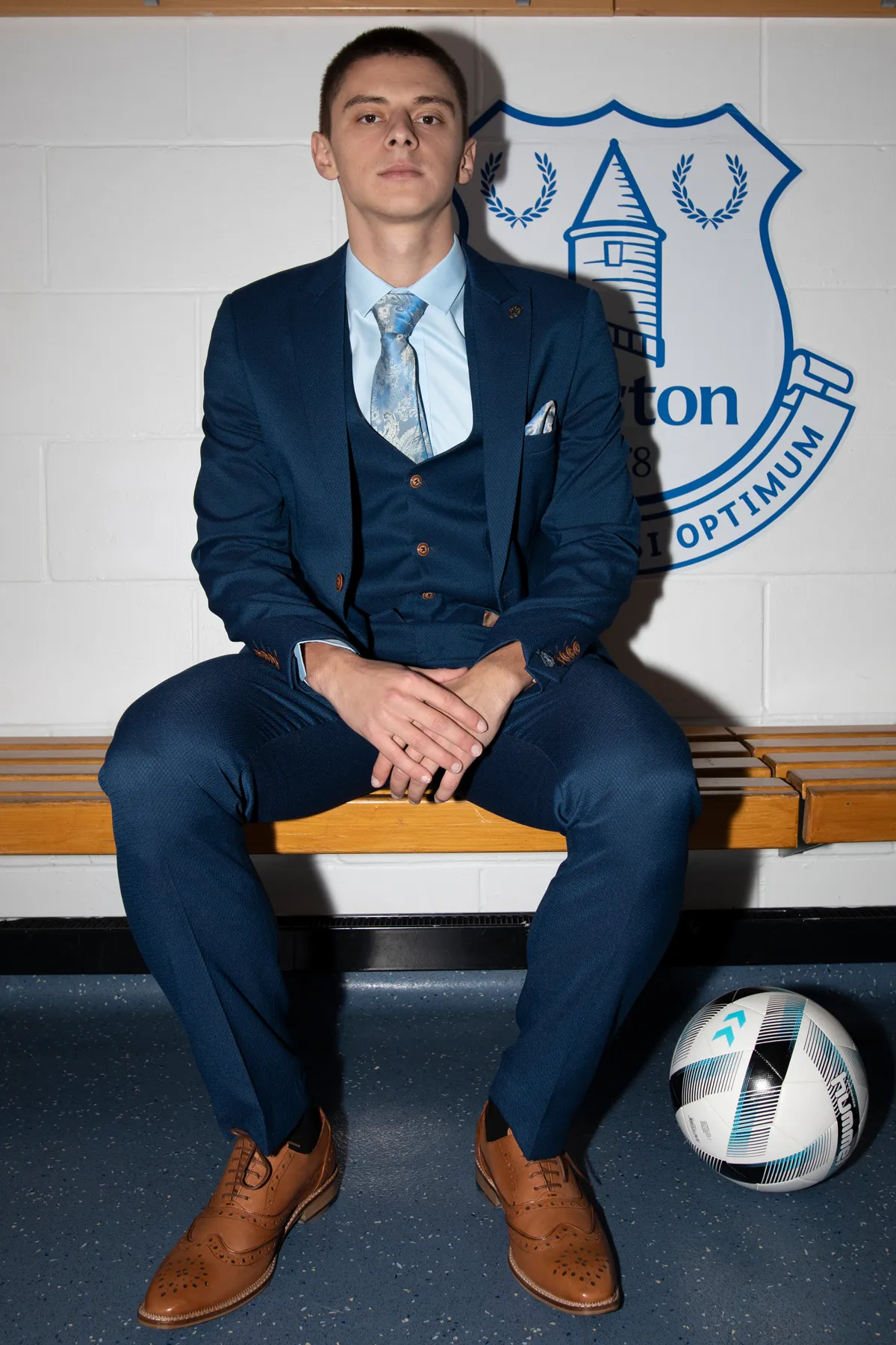 The Everton Collection | Vitalii Mykolenko In The MAX Royal Blue Suit