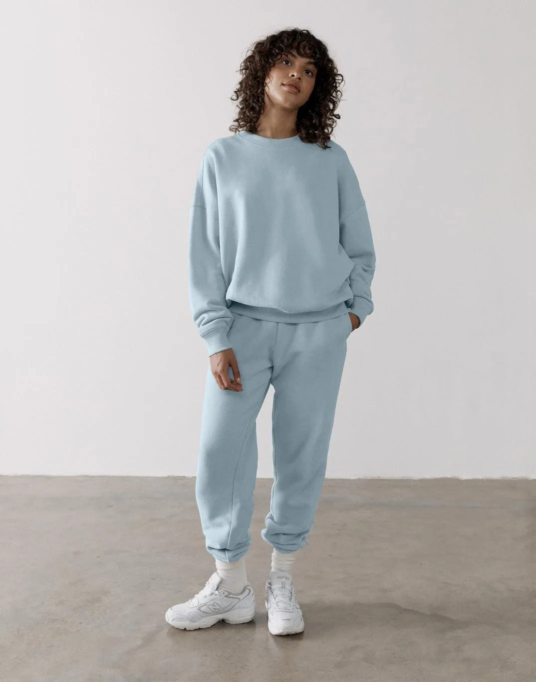 The Oversized Crew in Chalk Blue