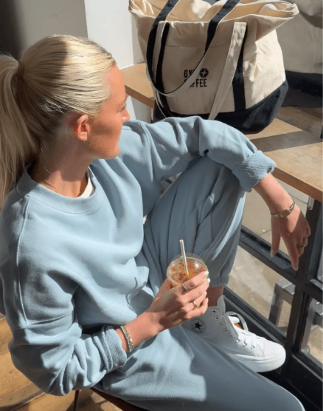 The Oversized Crew in Chalk Blue