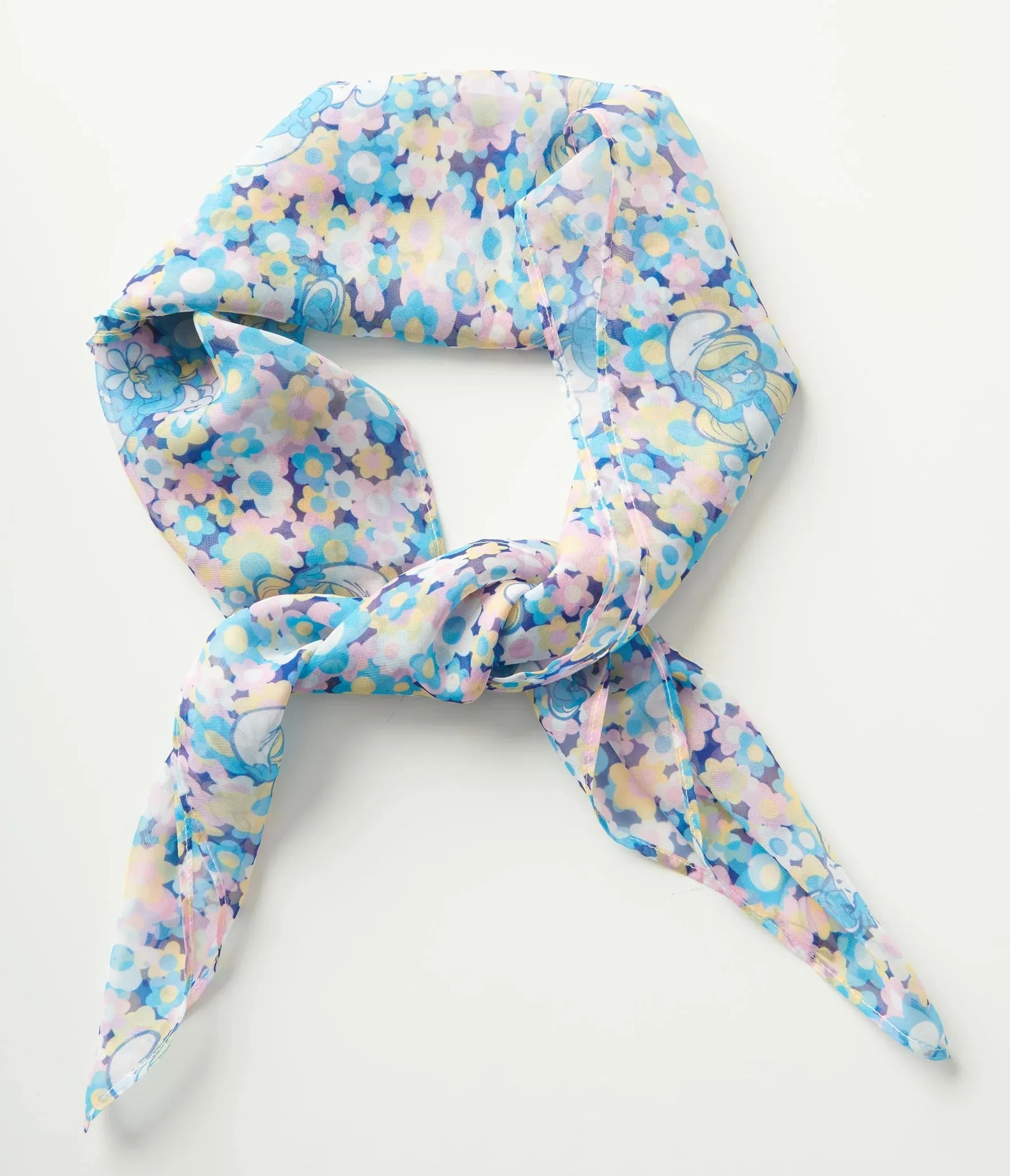 The Smurfs x Unique Vintage Blue Smurf Floral Hair Scarf