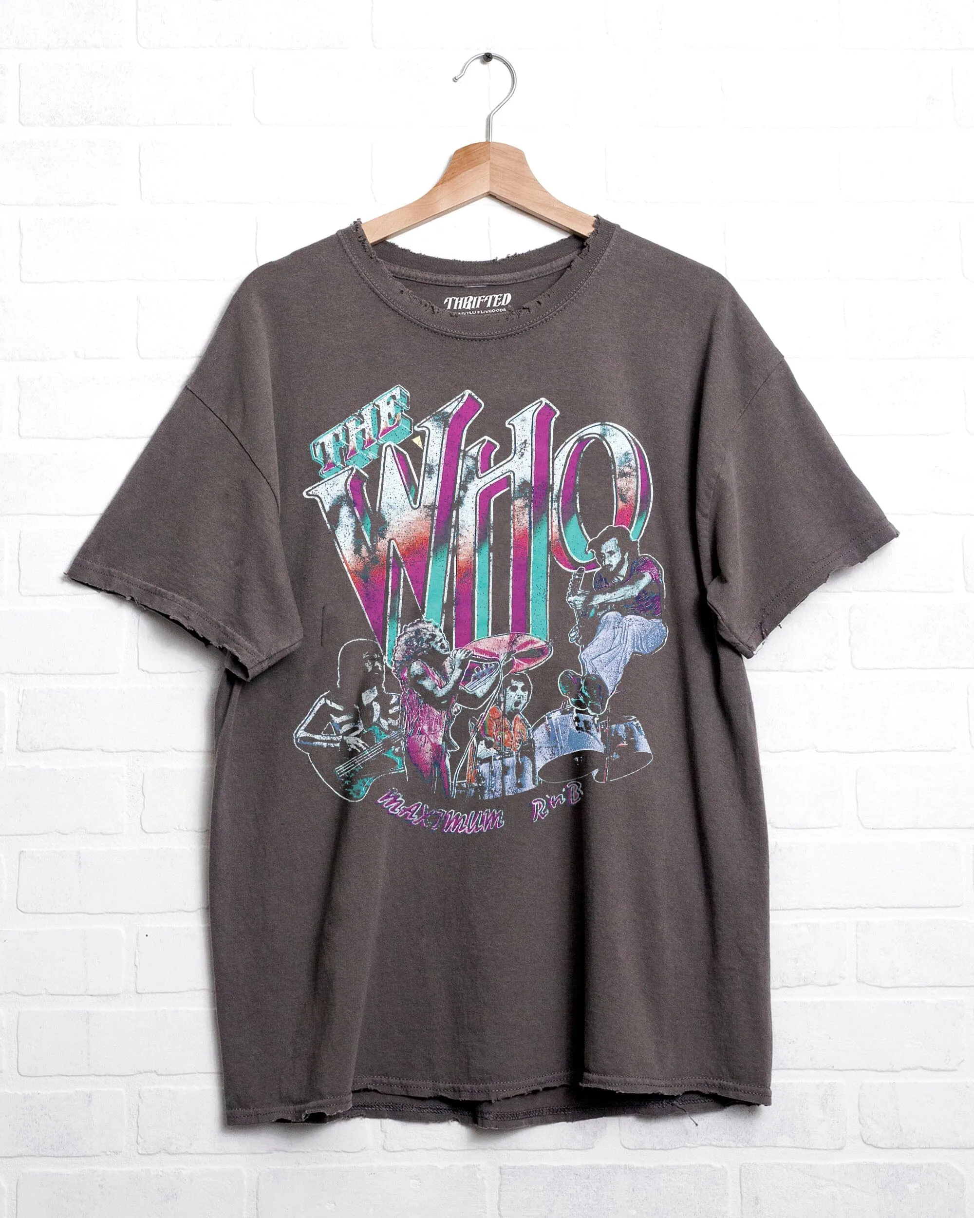 The Who Max R&B Charcoal Thrifted Distressed Tee