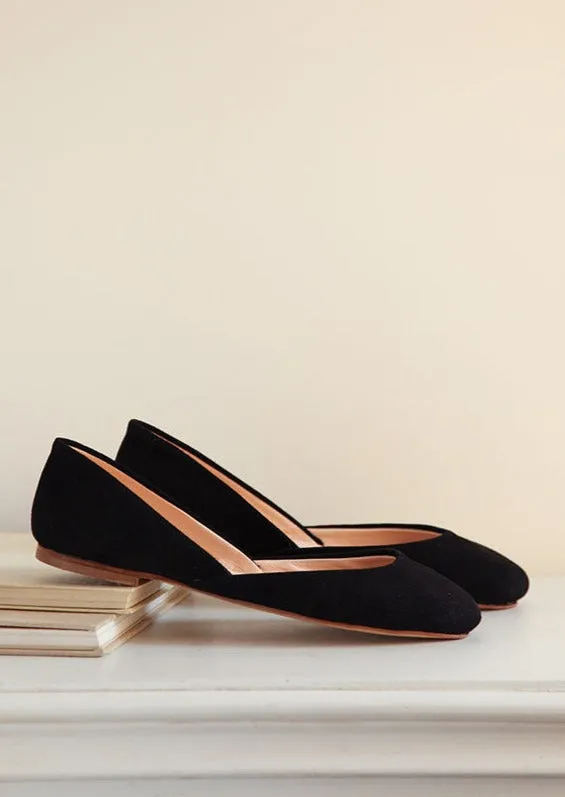 THEA BALLET FLATS – BLACK NUBUCK