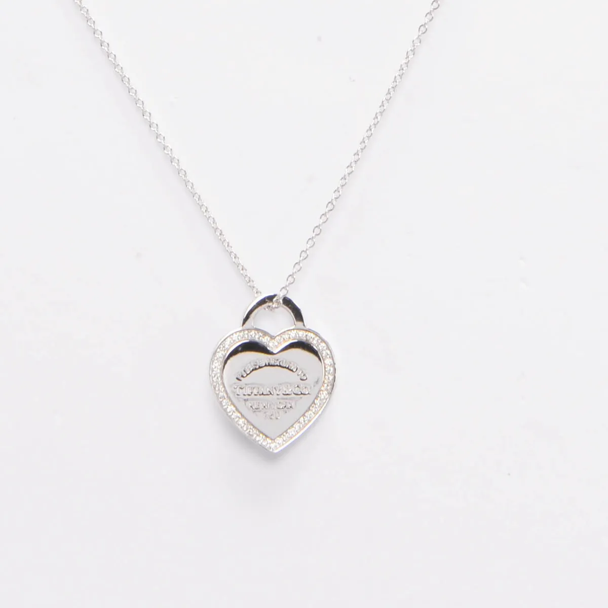 Tiffany & Co 18k White Gold Return to Tiffany Heart Necklace