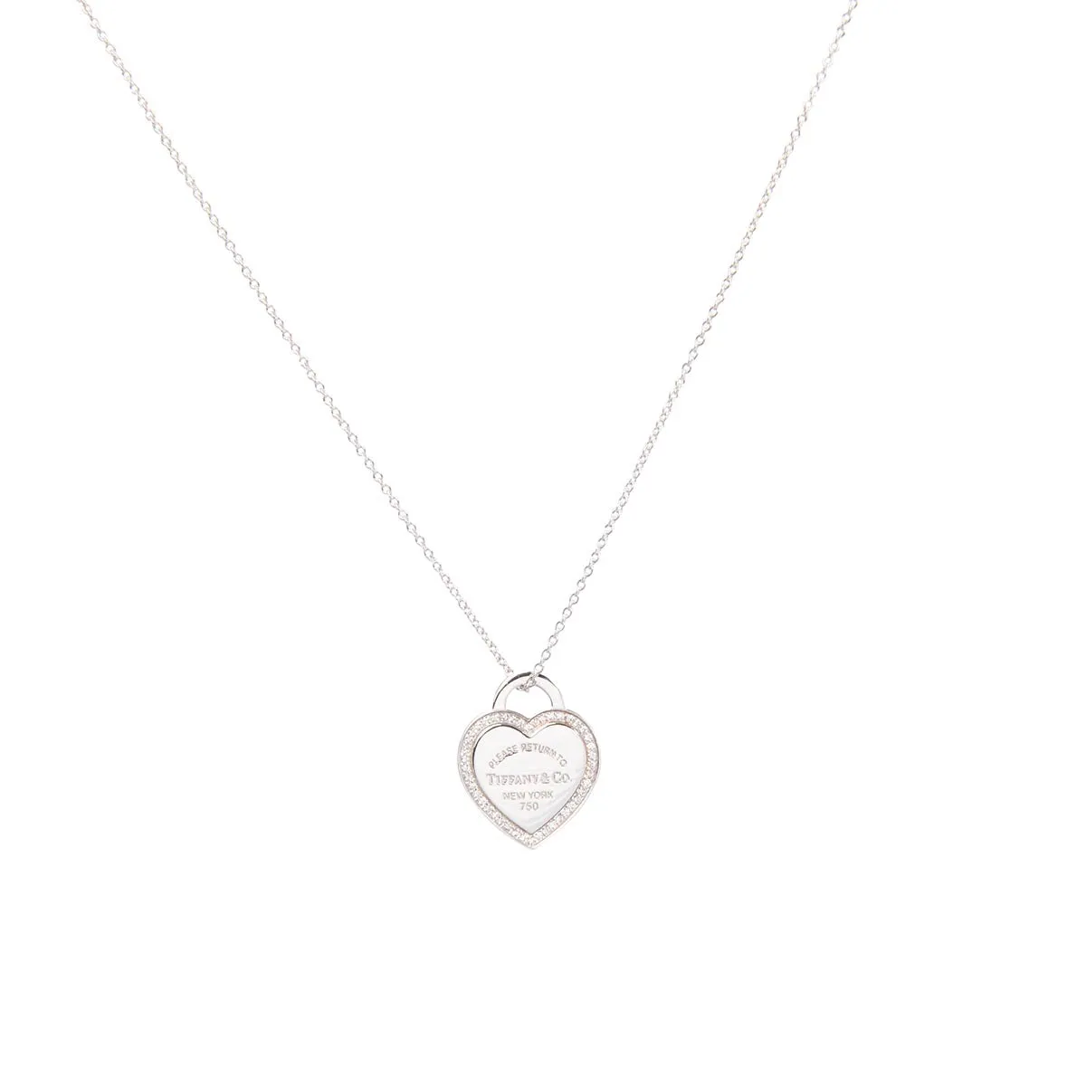 Tiffany & Co 18k White Gold Return to Tiffany Heart Necklace