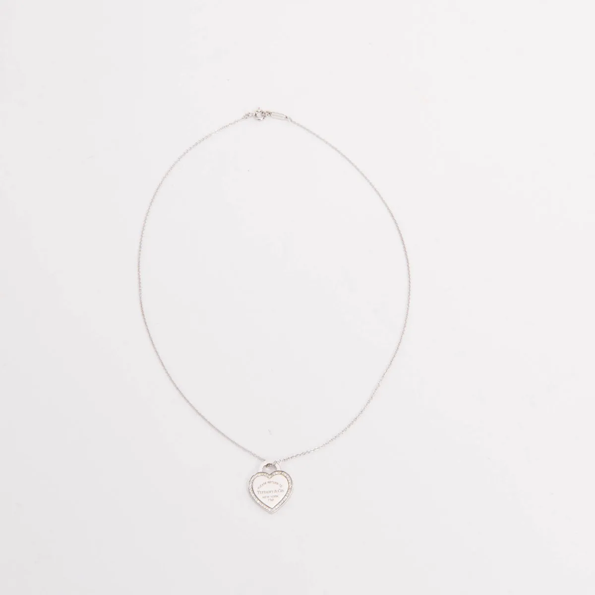 Tiffany & Co 18k White Gold Return to Tiffany Heart Necklace