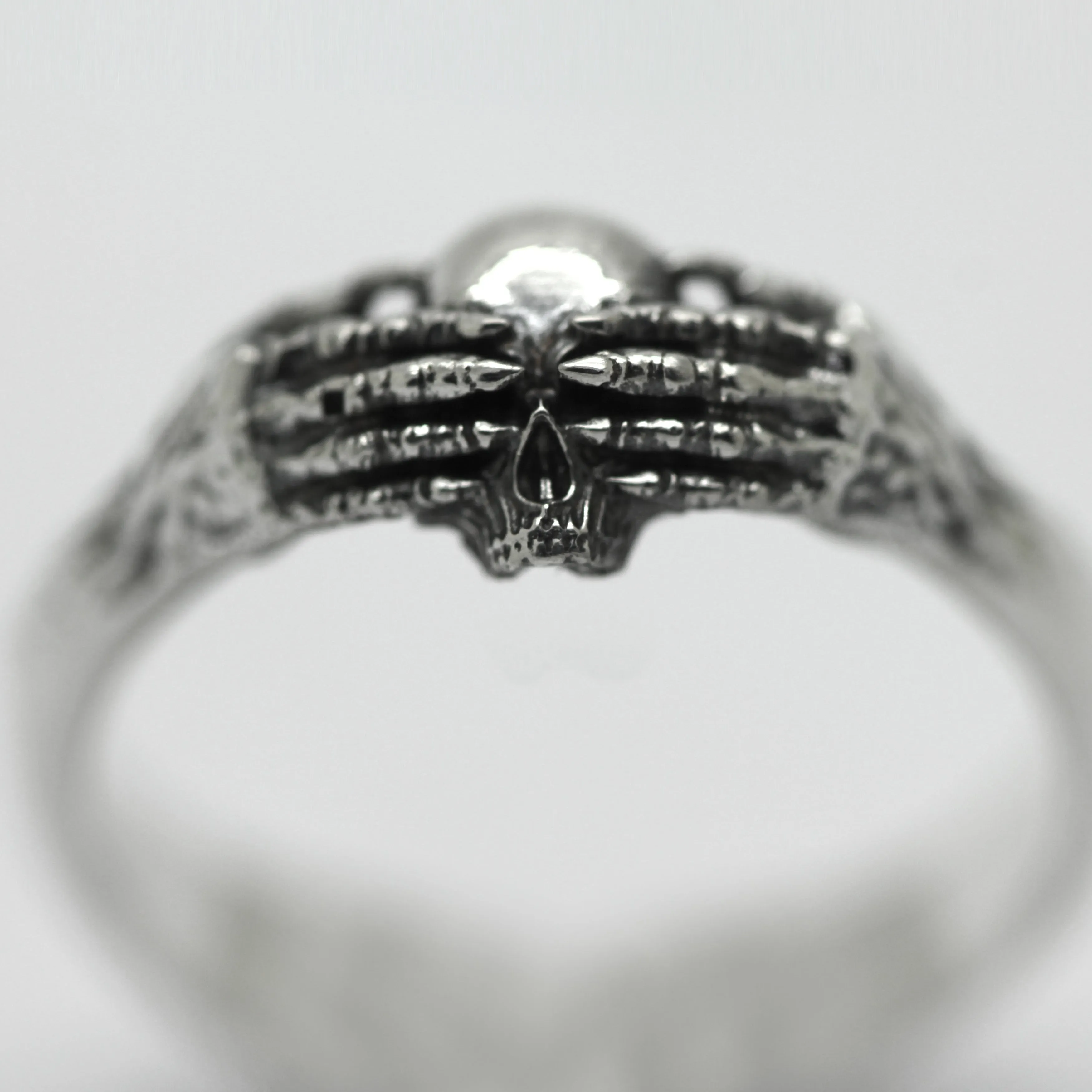 Till Death is Blind, Skeleton Skull Claddagh, Love Till Death, Couple Rings, Unique Engagement or Wedding, Sterling Silver