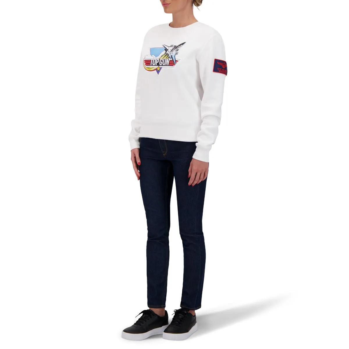 TOP GUN Unisex Retro Logo Sweatshirt - WHITE