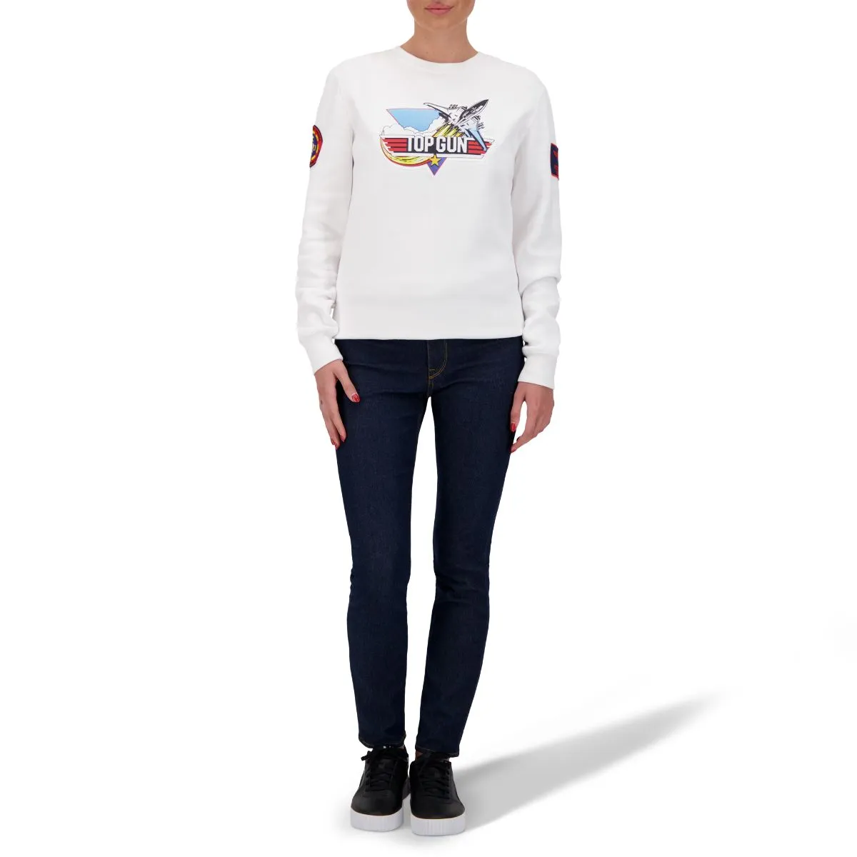 TOP GUN Unisex Retro Logo Sweatshirt - WHITE