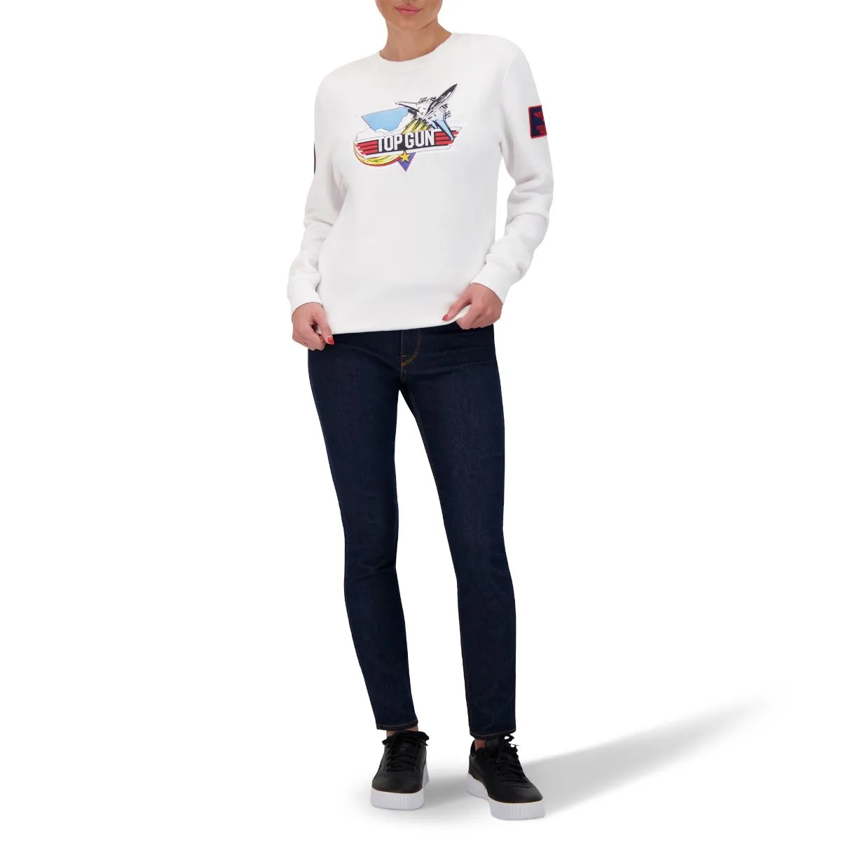 TOP GUN Unisex Retro Logo Sweatshirt - WHITE