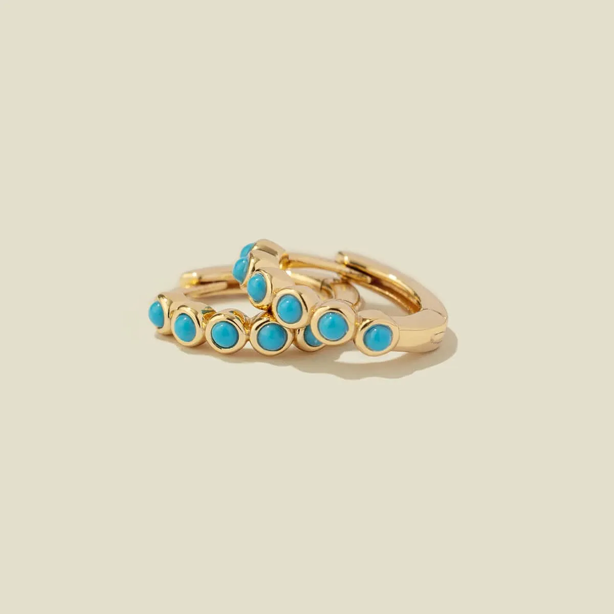 Turquoise Huggie Hoop Earrings | Final Sale