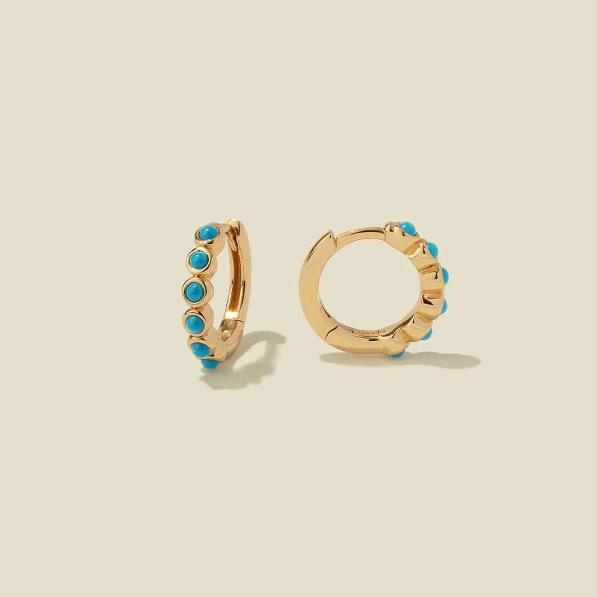 Turquoise Huggie Hoop Earrings | Final Sale