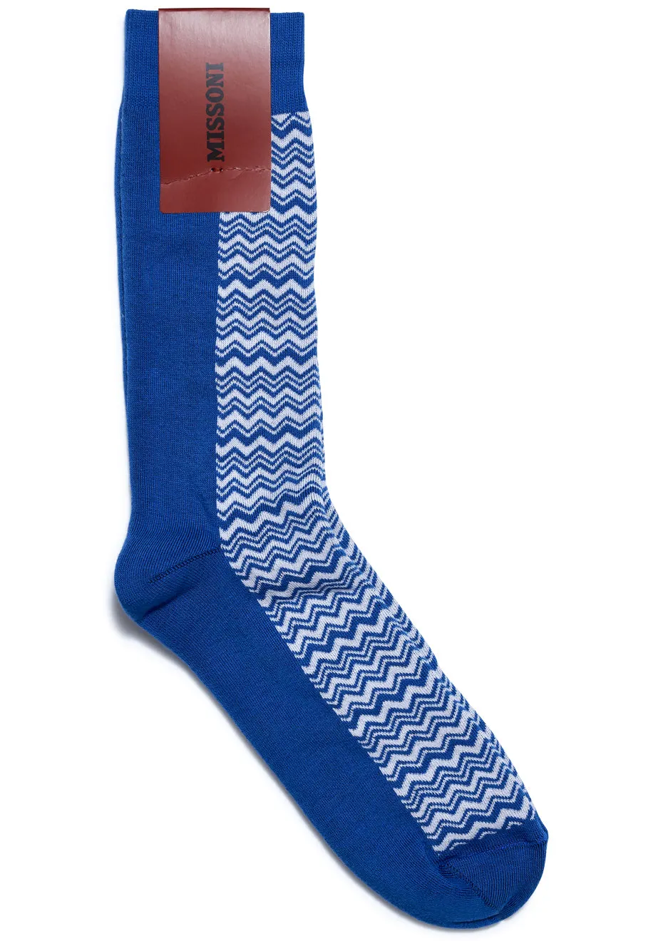 Two Tone Chevron Socks Blue White