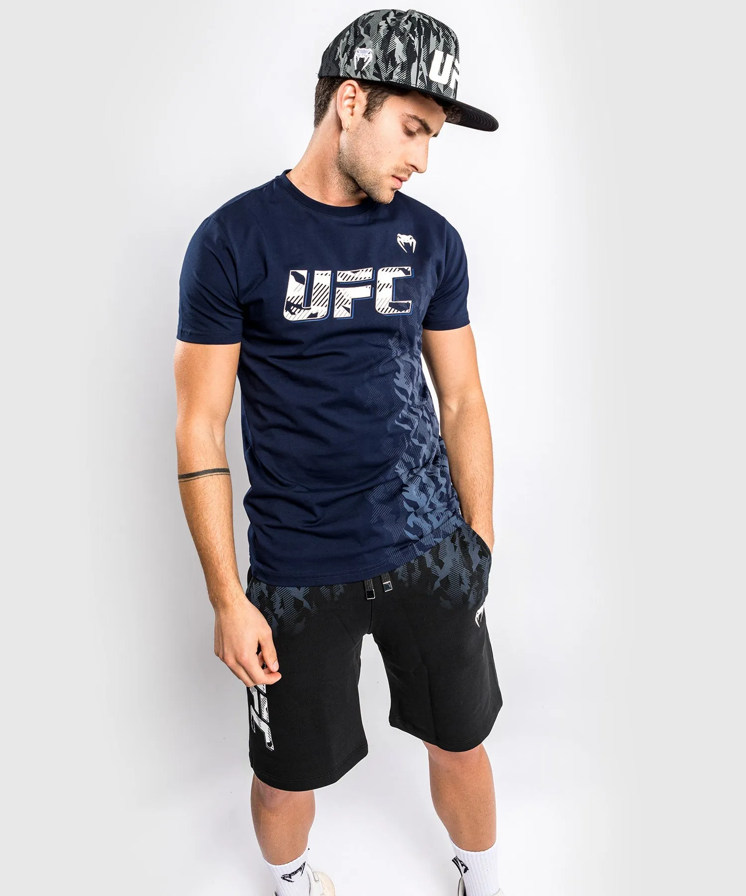 UFC Venum Authentic Fight Week Men's Short Sleeve T-shirt - Navy Blue